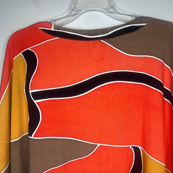 Midnight Velvet Duster Kimono Shawl Fringe Sz 2X Boho Lagenlook Artsy Abstract - Picture 6 of 8